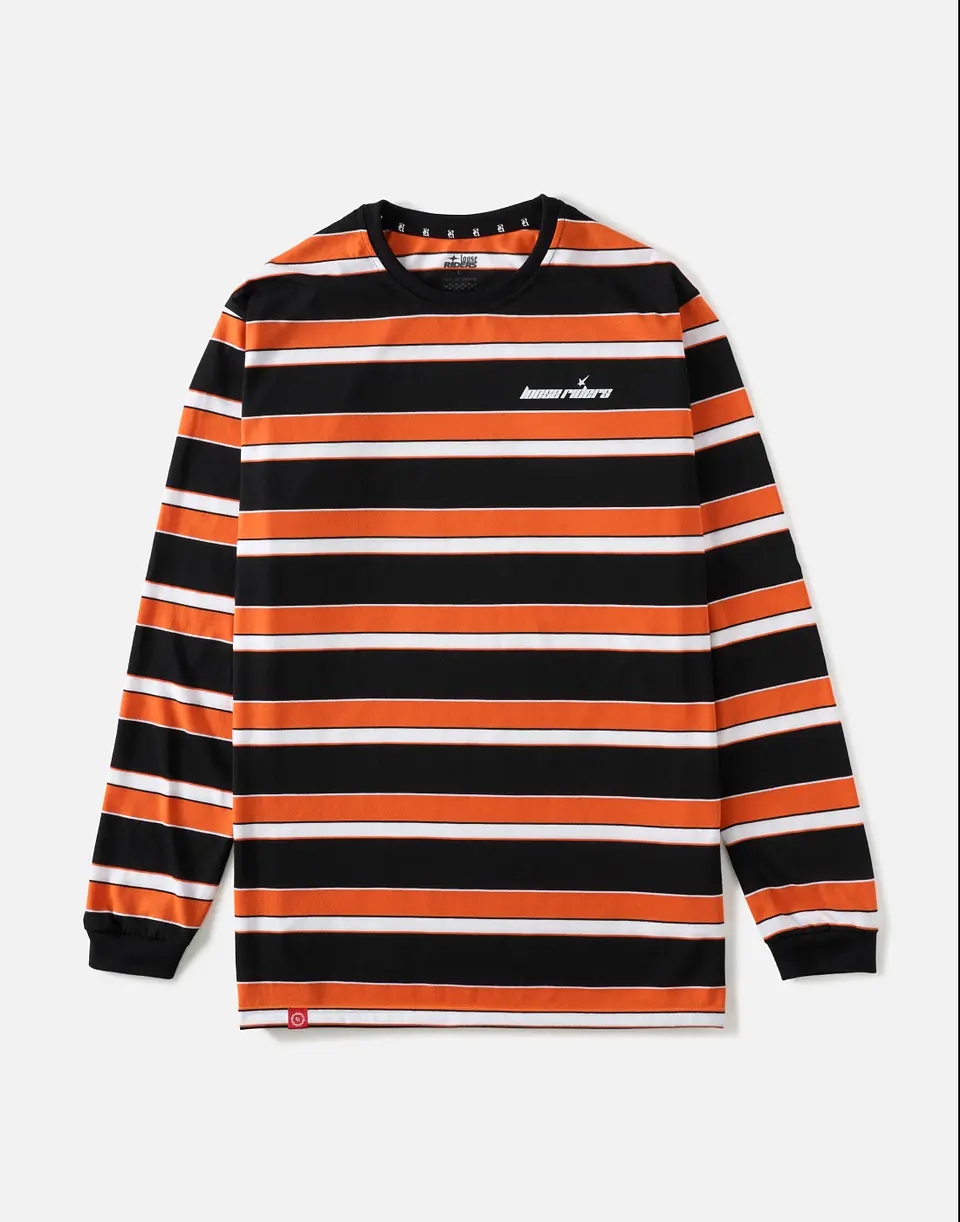 Polera Loose Riders Austin Black Naranjo 1