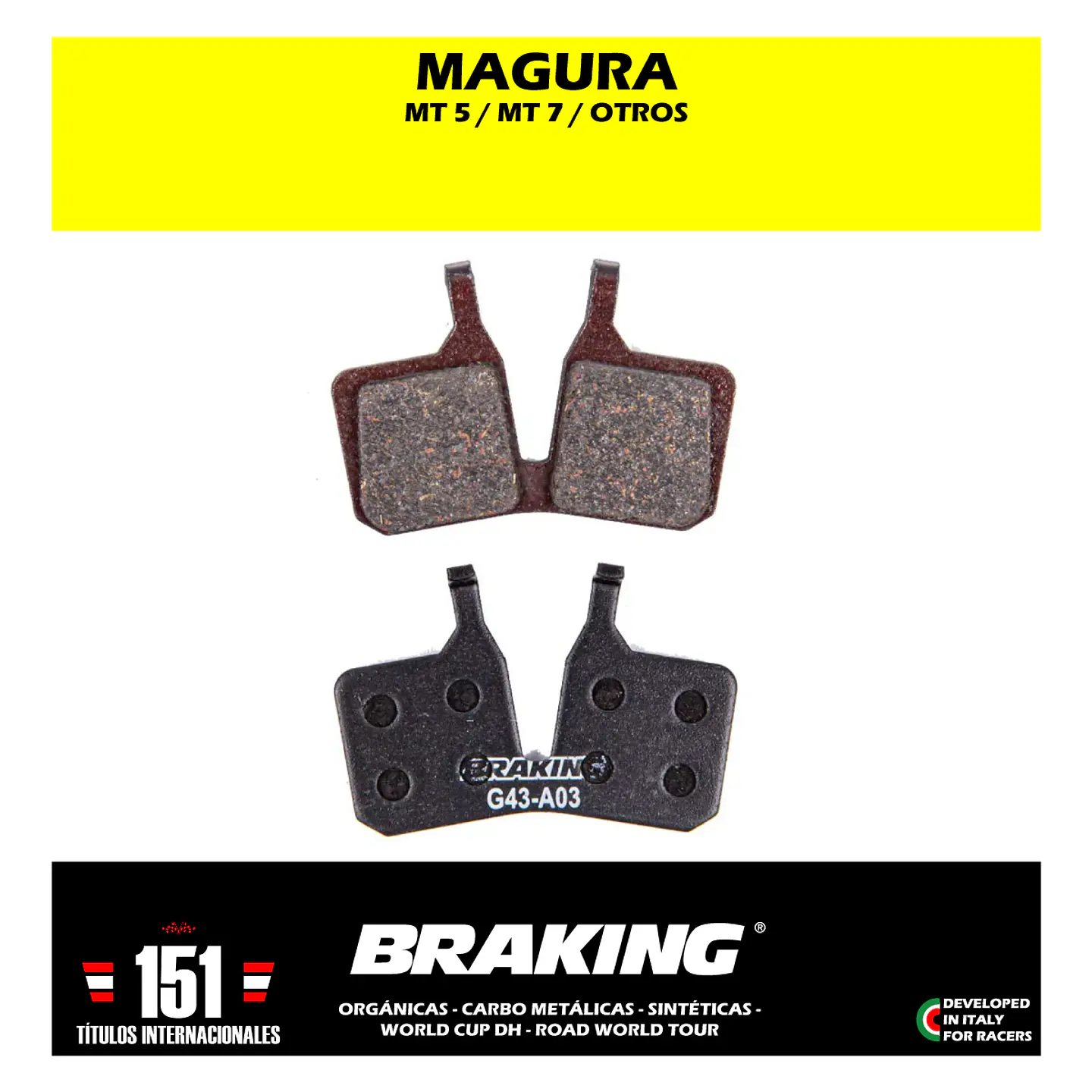 Pastillas de Frenos Braking Para Magura MT5 MT7 2