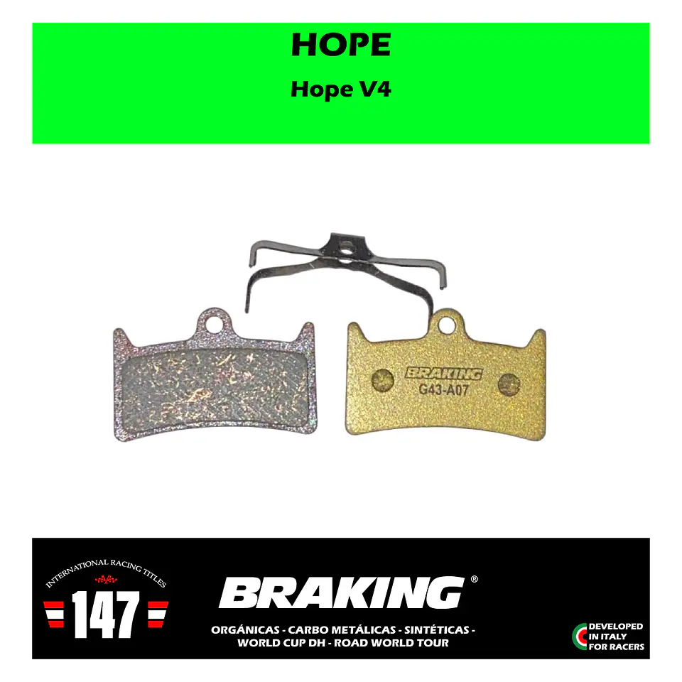 Pastillas de freno Braking para HOPE V4 / LEWIS / TRICKSTUFF 2