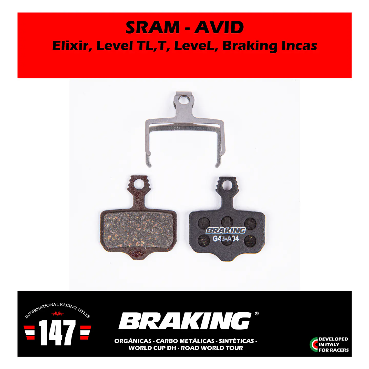 Pastillas de freno Braking para Sram Avid Elixir / Sram Rival 2