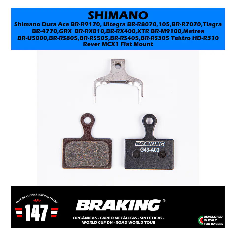 Pastillas de freno Braking para Shimano Dura Ace / Ultegra 2