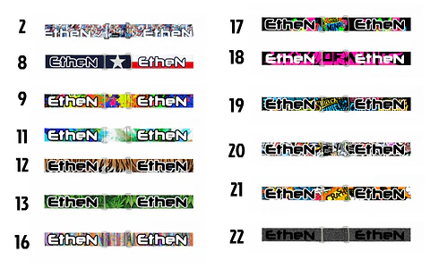 Elásticos Antiparras EtheN — Diseños 12 a 22