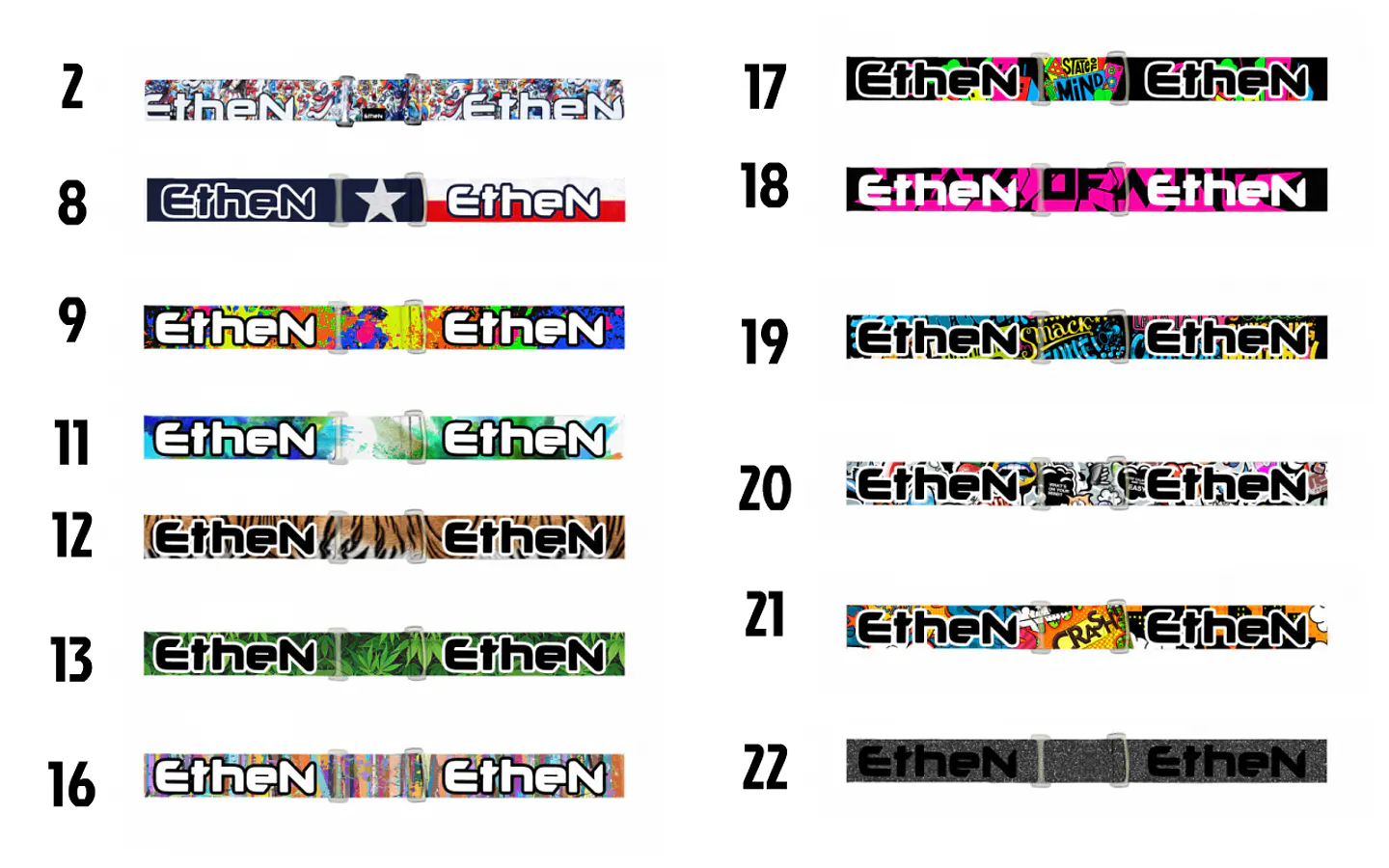 Elásticos Antiparras EtheN — Diseños 12 a 22 1