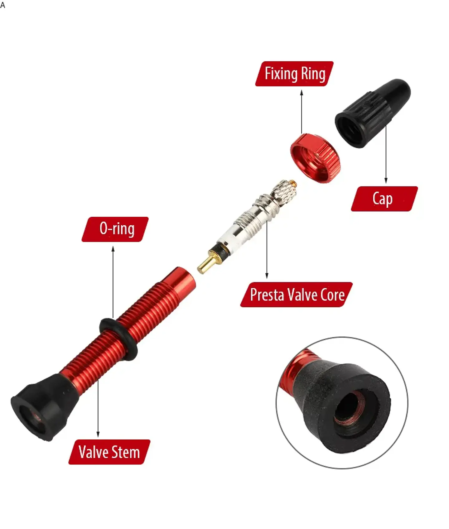Válvula Tubeless 44 mm Negra de Aluminio 2