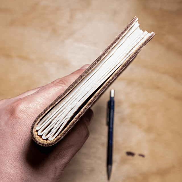 Libreta Semillero 120 hojas fijas café claro relieve