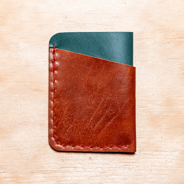 Billetera Fardela verde y caramelo