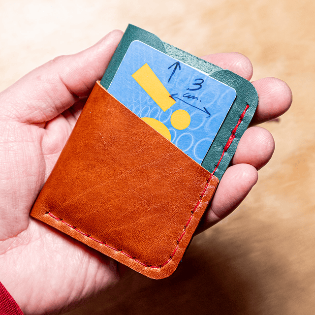 Billetera Fardela verde y caramelo