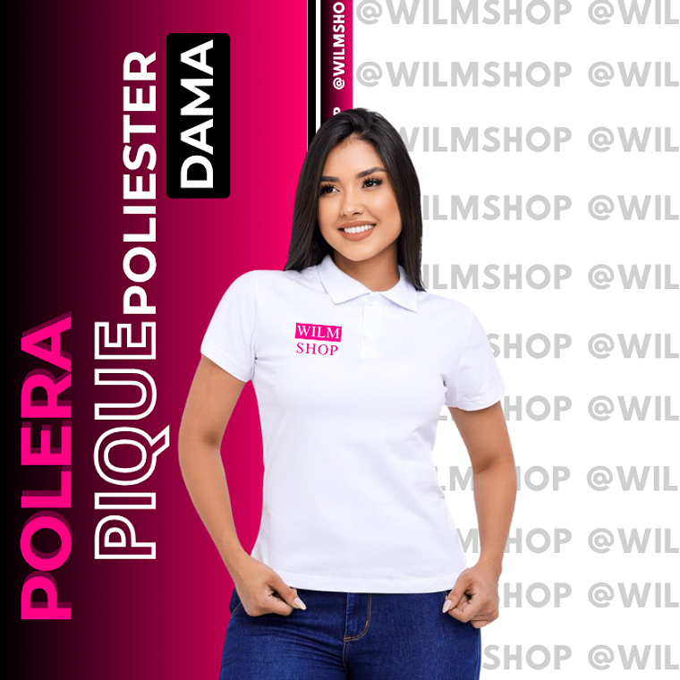 Polera Pique Personalizada Logotipo MUJER (100% POLIÉSTER) 1