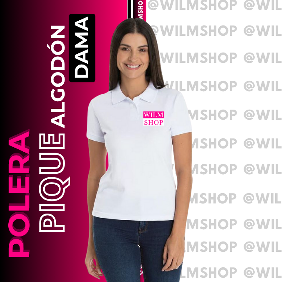 Polera Pique Personalizada Logotipo DAMA (60% ALGODÓN) 1