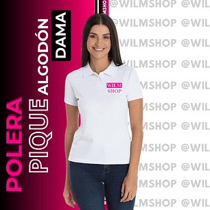 Polera Pique Personalizada Logotipo DAMA (60% ALGODÓN)