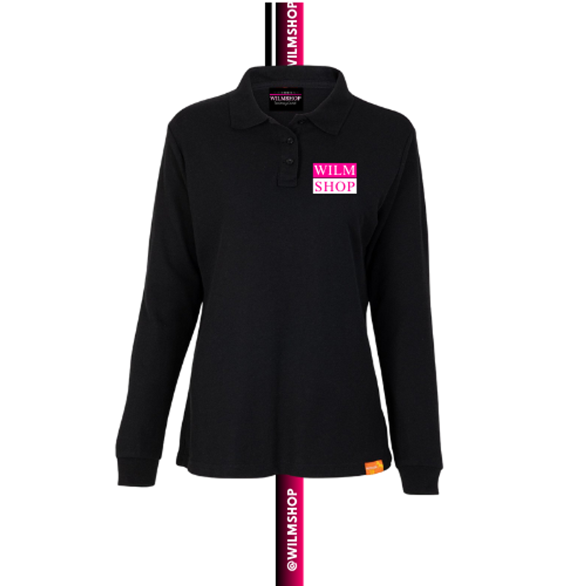 Polera Pique Manga Larga Personalizada Logotipo DAMA 3