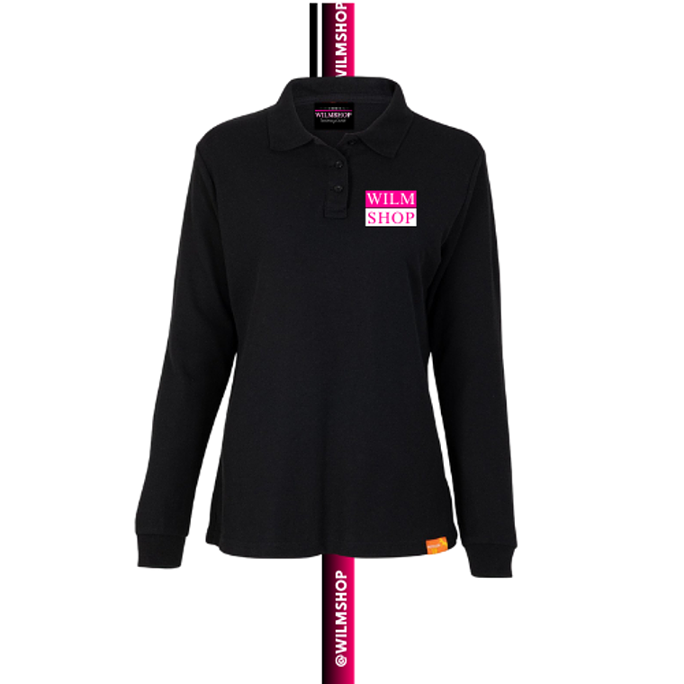 Polera Pique Manga Larga Personalizada Logotipo DAMA 3