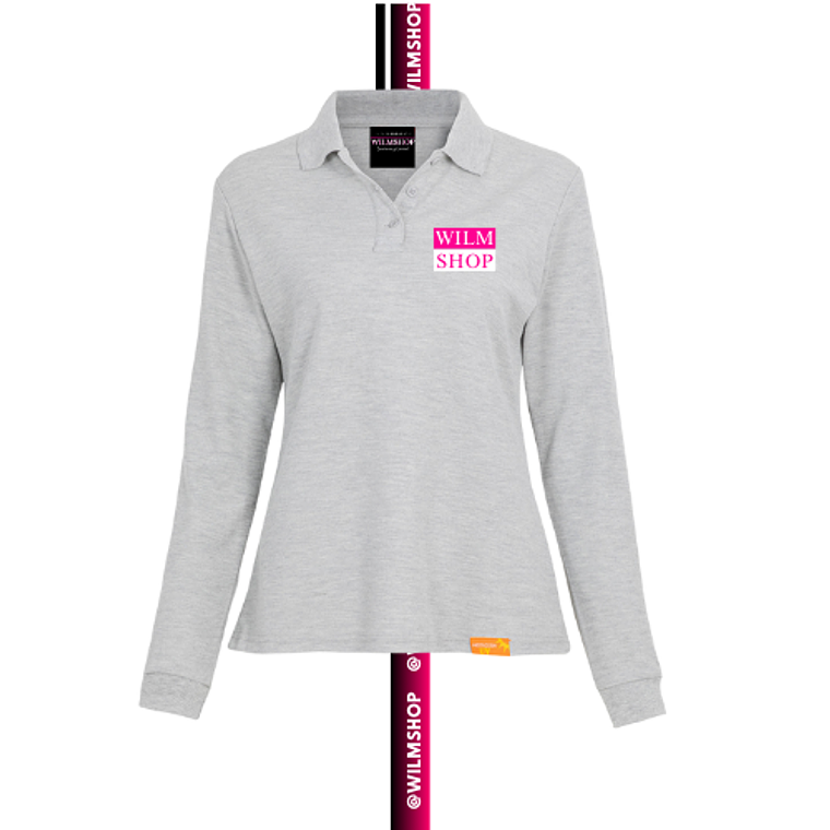 Polera Pique Manga Larga Personalizada Logotipo DAMA 6