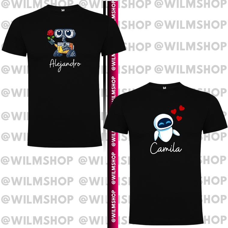 PACK POLERAS COUPLE SAN VALENTIN PIXAR #01 3