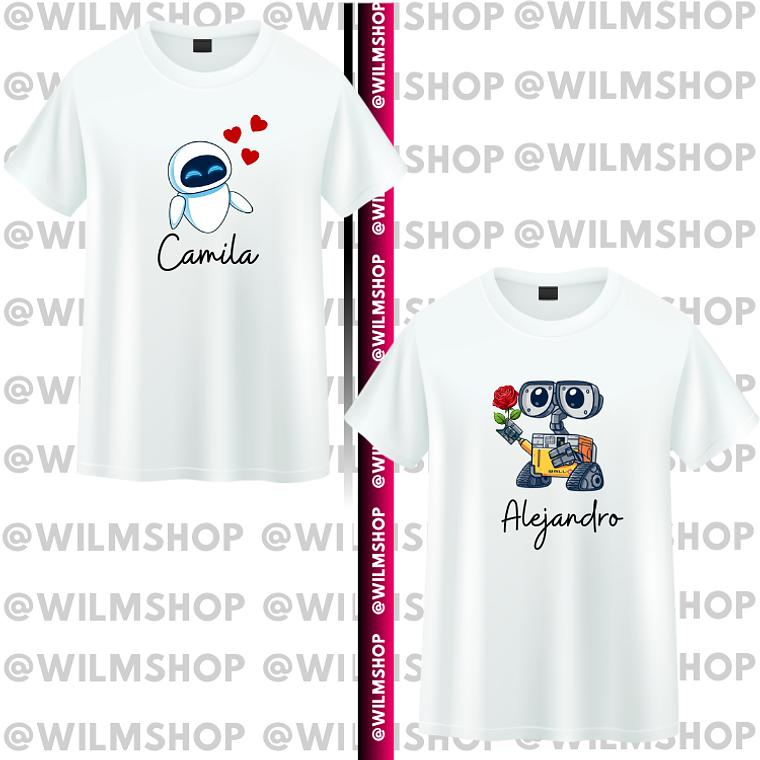 PACK POLERAS COUPLE SAN VALENTIN PIXAR #01 2