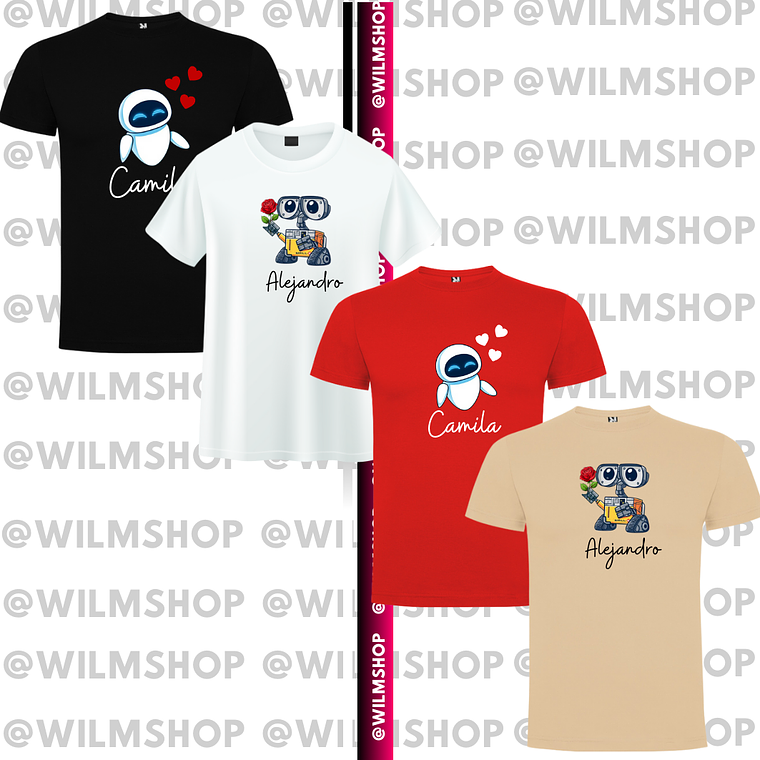 PACK POLERAS COUPLE SAN VALENTIN PIXAR #01 1