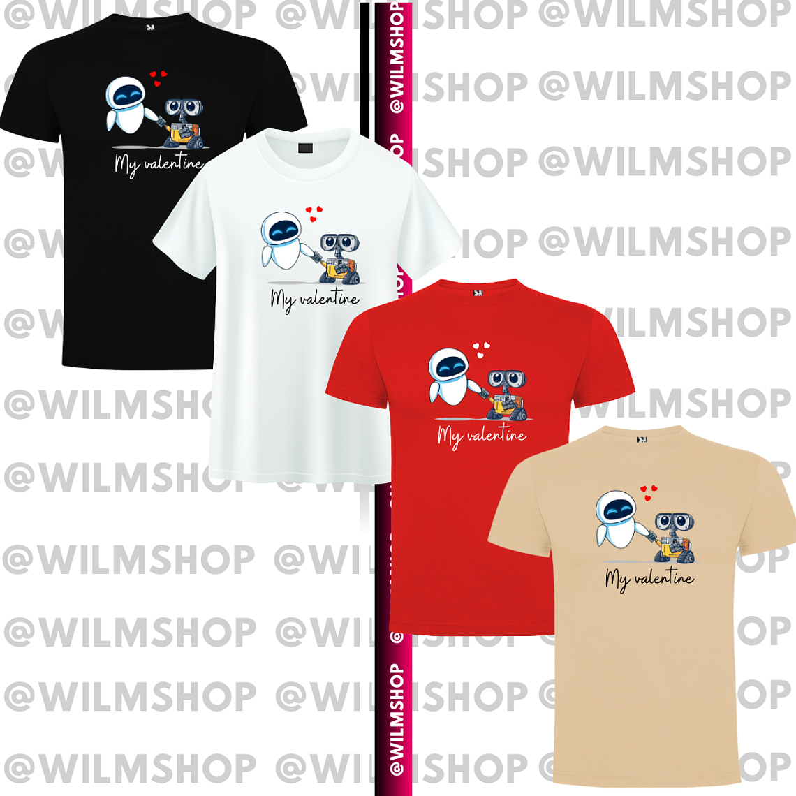 PACK POLERAS COUPLE SAN VALENTIN PIXAR #02 1