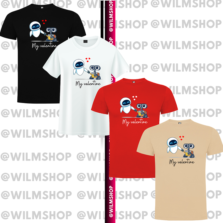 PACK POLERAS COUPLE SAN VALENTIN PIXAR #02 1