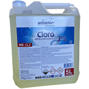 Cloro, Hipoclorito de Sodio al 3% WK-Cl3 5Lt