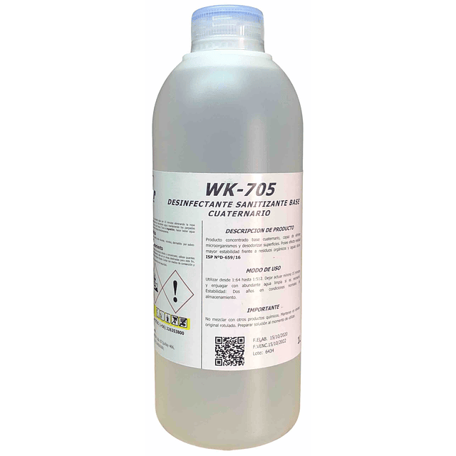 Desinfectante Sanitizante A.C. Industria Alimentos WK-705 1Lt