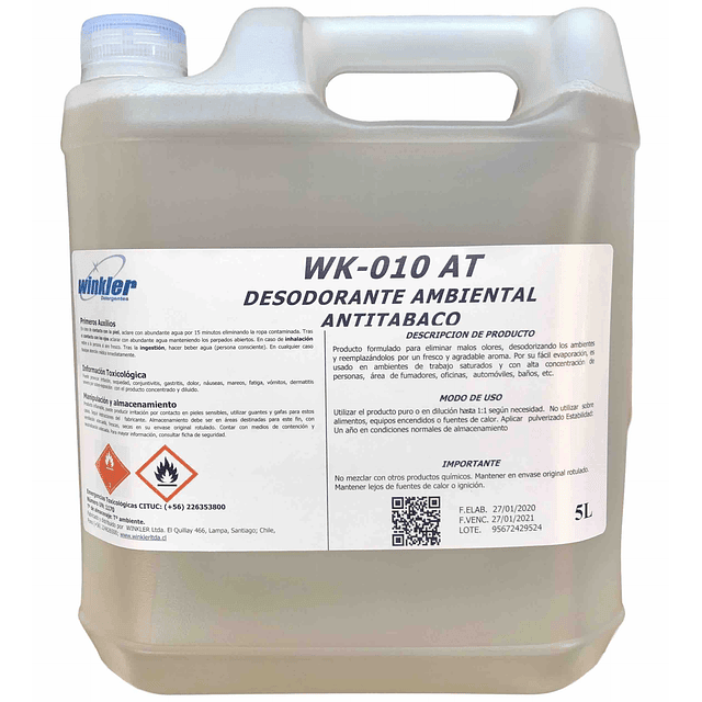 Desodorante Ambiental Antitabaco WK-010At 5Lt