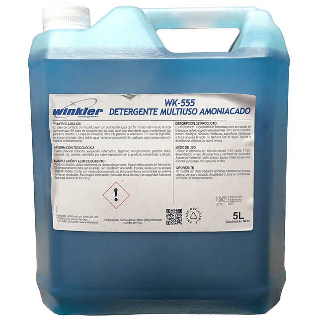 Detergente Multiuso Amoniacado WK-555 5Lt