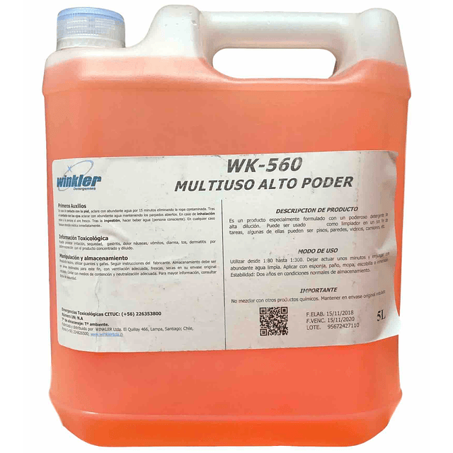 Detergente Multiuso Alto Poder WK-560 5Lt