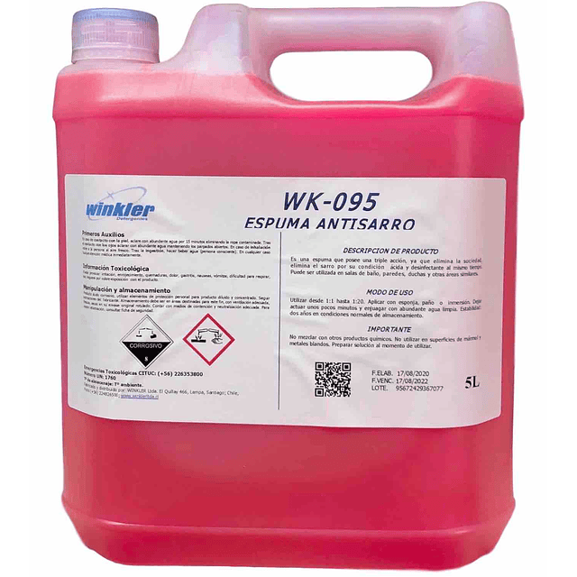 Espuma Desinfectante Elimina Sarro WK-095 5Lt