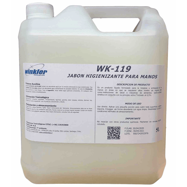 Jabon Antiseptico para Manos Triclosan WK-119 5Lt