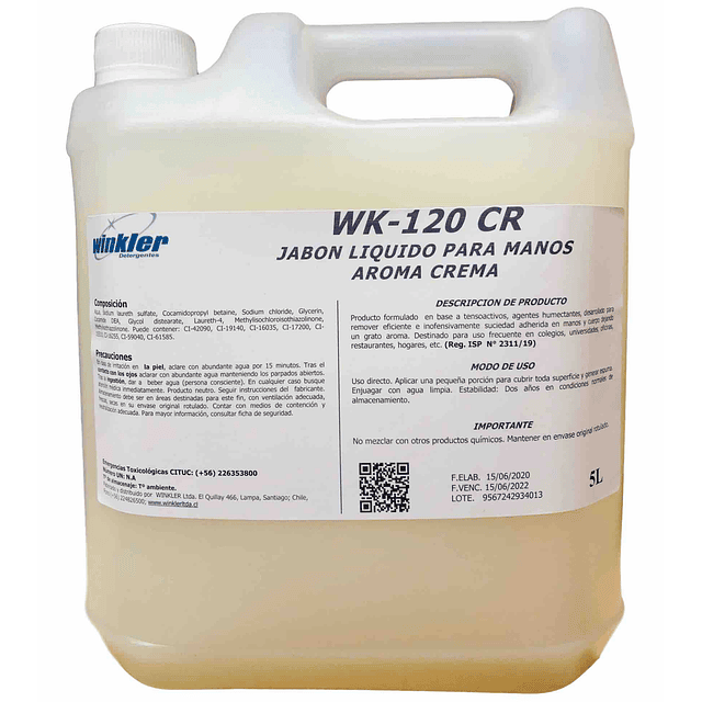 Jabon Liquido Perlado Crema WK-120Cr 5Lt