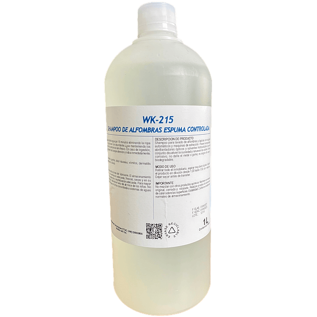 Shampoo Alfombras Espuma Controlada (Extraccion) WK-215 1Lt
