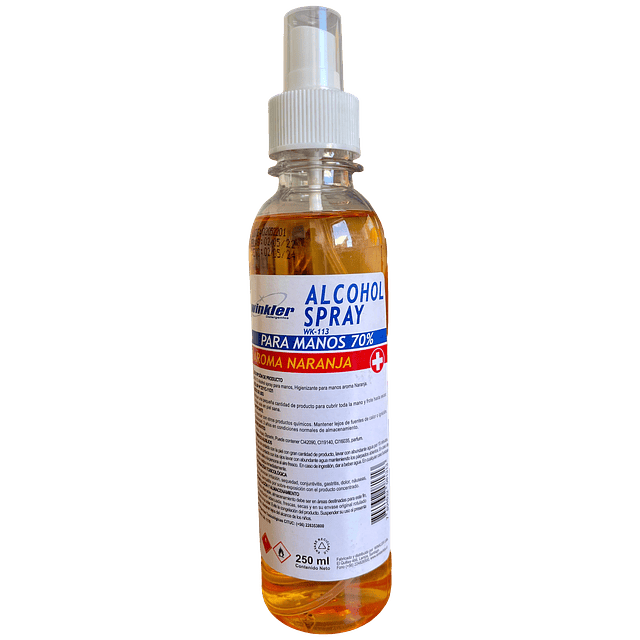 Alcohol Spray para Manos 70% WK-113 Naranja 250Ml