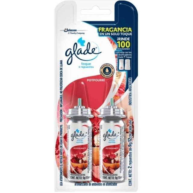 Aromatizante Glade Toque Aroma Surtido 2Un