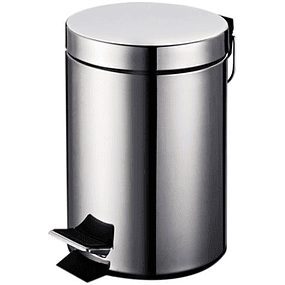 Basurero Redondo Acero Inoxidable 12Lt Tapa y pedal