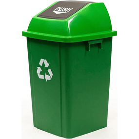 Basurero Tapa Push 60Lt Verde