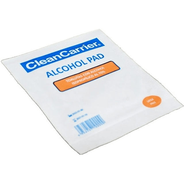 Toalla impregnada alcohol pad 15x15cm 30un