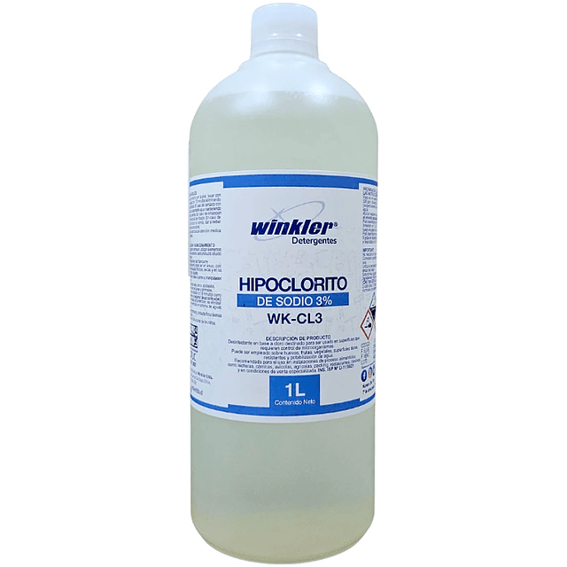 Cloro, Hipoclorito de Sodio al 3% WK-Cl3 1L