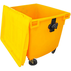 Contenedor de Basura Amarillo 1100Lt Con Asas