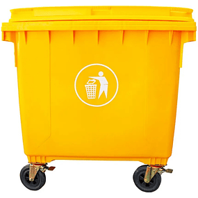 Contenedor de Basura Amarillo 1100Lt Sin Asas