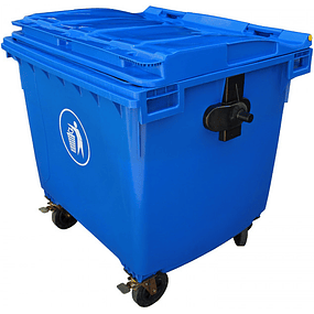 Contenedor de Basura Azul 1100Lt Con Asas