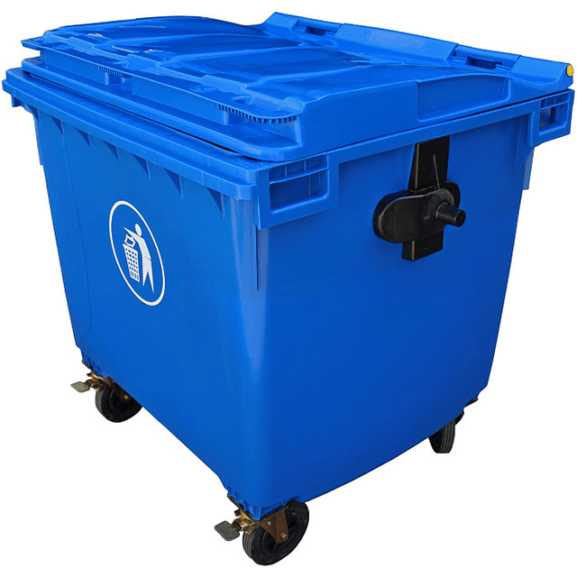 Contenedor de Basura Azul 1100Lt Con Asas