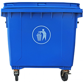 Contenedor de Basura Azul 1100Lt Sin Asas