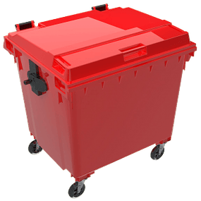 Contenedor de Basura Rojo 1100Lt Con Asas