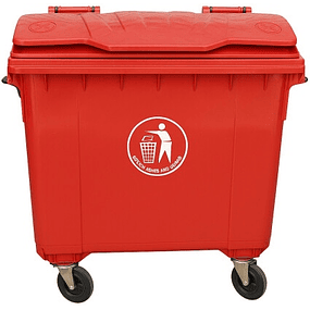 Contenedor de Basura Rojo 770L Sin Asas
