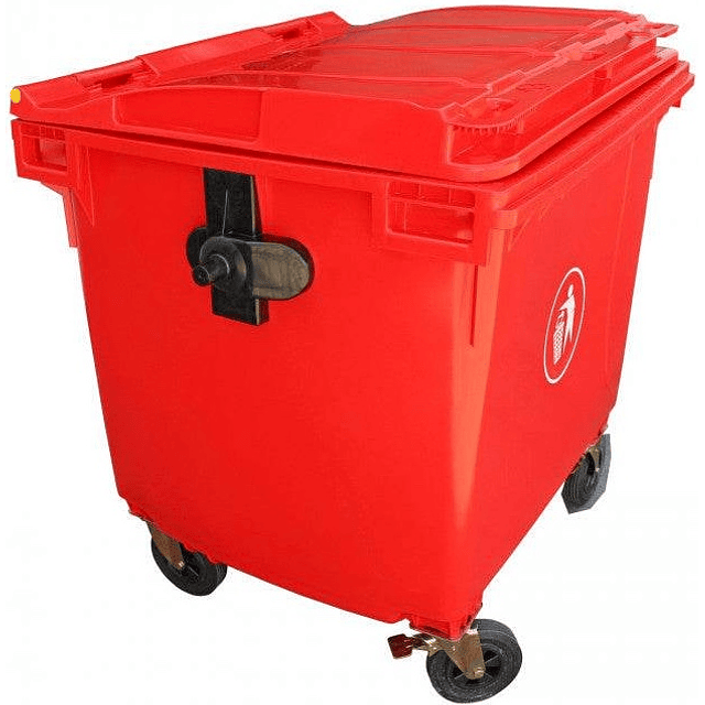 Contenedor de Basura Rojo 770L Con Asas