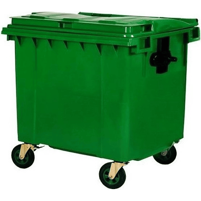 Contenedor de Basura Verde 770L Con Asas