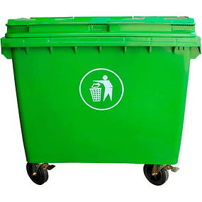 Contenedor de Basura Verde 770L Sin Asas