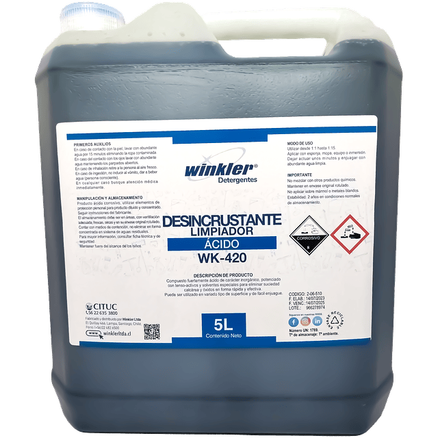 Desincrustante Limpiador Acido WK-420 5L