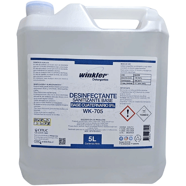 Desinfectante Sanitizante A.C. Industria Alimentos WK-705 5L