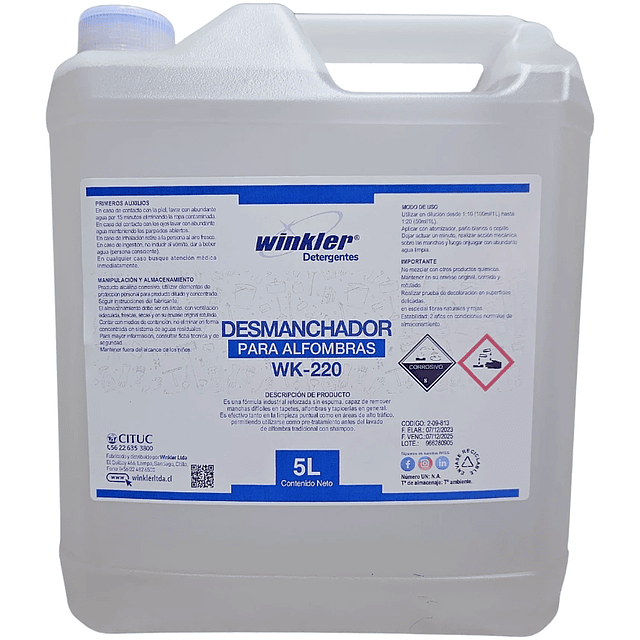 Desmanchador de Alfombras WK-220 5L